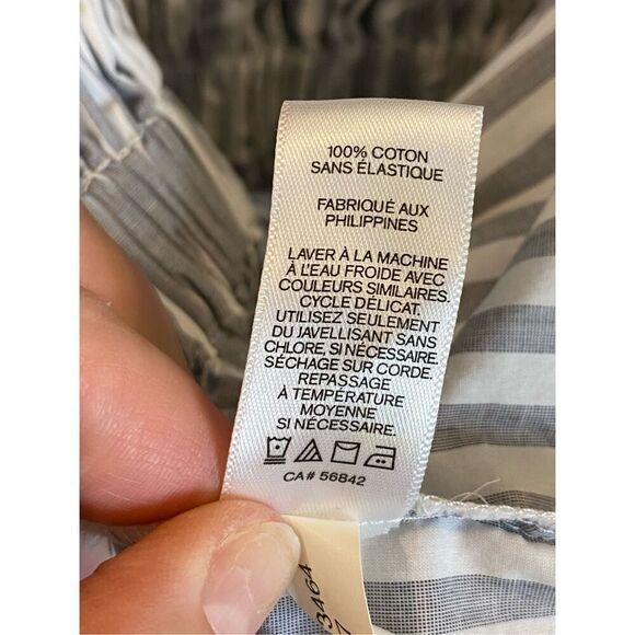 EXPRESS White/Gray Scrunch Waist Peplum Spaghetti Strap Camisole Size Small - Picture 8 of 9